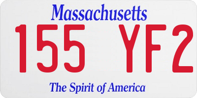 MA license plate 155YF2