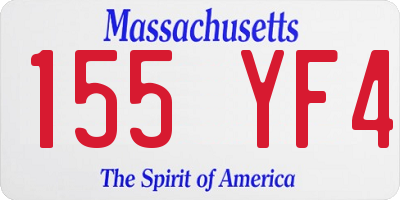 MA license plate 155YF4
