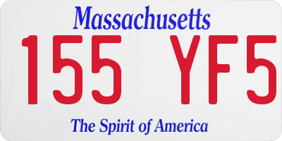 MA license plate 155YF5