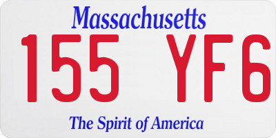 MA license plate 155YF6