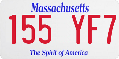 MA license plate 155YF7