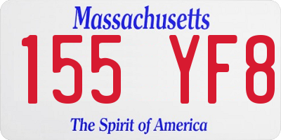 MA license plate 155YF8