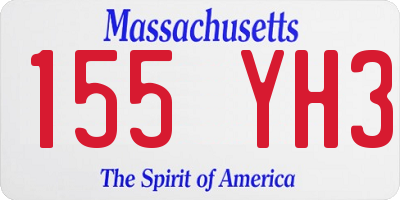 MA license plate 155YH3