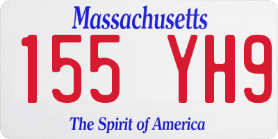 MA license plate 155YH9