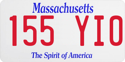 MA license plate 155YI0