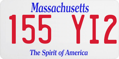 MA license plate 155YI2