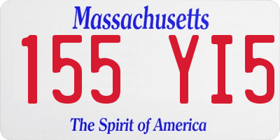 MA license plate 155YI5
