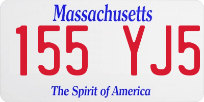 MA license plate 155YJ5