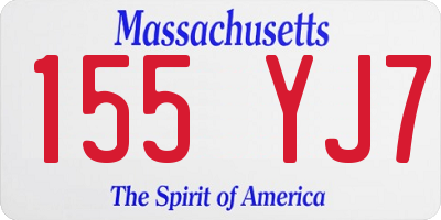 MA license plate 155YJ7