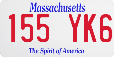 MA license plate 155YK6