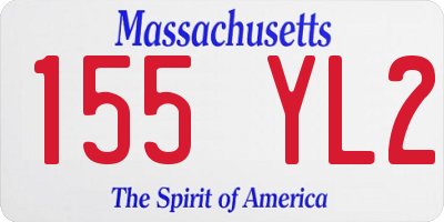 MA license plate 155YL2