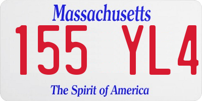 MA license plate 155YL4