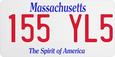 MA license plate 155YL5