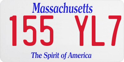 MA license plate 155YL7