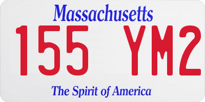 MA license plate 155YM2