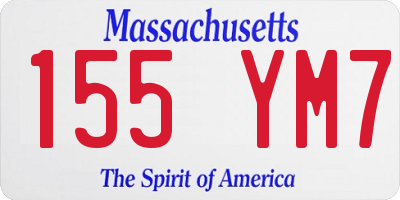MA license plate 155YM7