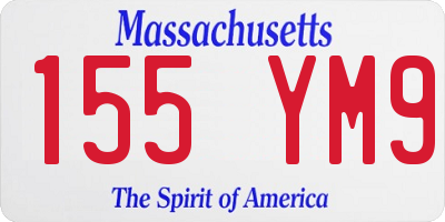 MA license plate 155YM9