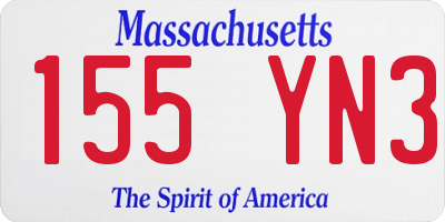 MA license plate 155YN3