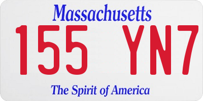 MA license plate 155YN7