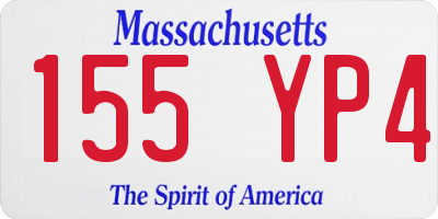MA license plate 155YP4