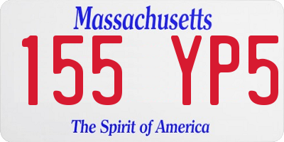 MA license plate 155YP5