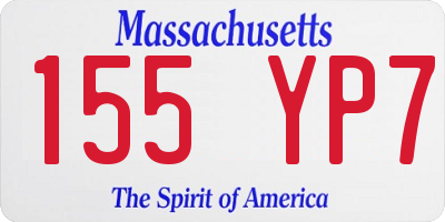 MA license plate 155YP7