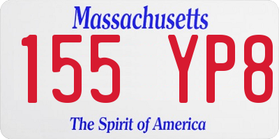 MA license plate 155YP8