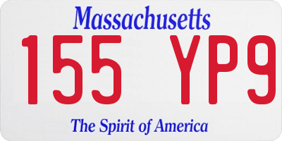 MA license plate 155YP9