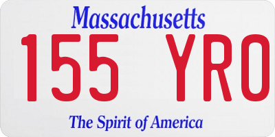 MA license plate 155YR0