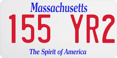 MA license plate 155YR2