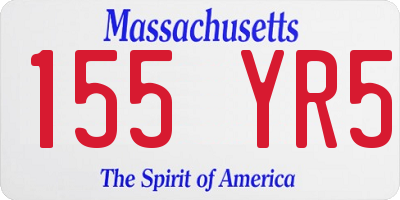 MA license plate 155YR5