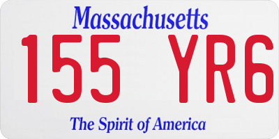 MA license plate 155YR6