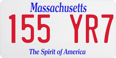 MA license plate 155YR7