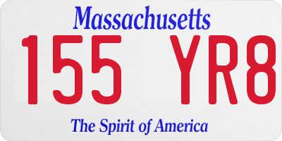 MA license plate 155YR8
