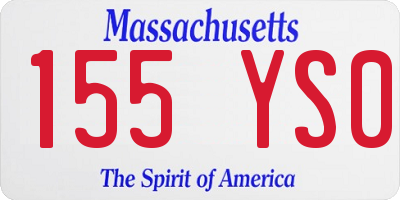 MA license plate 155YS0