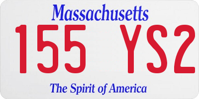 MA license plate 155YS2