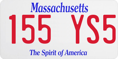 MA license plate 155YS5