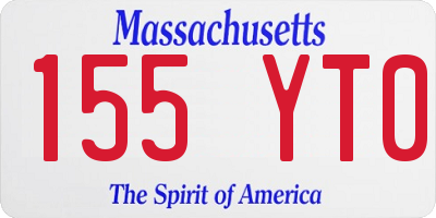 MA license plate 155YT0