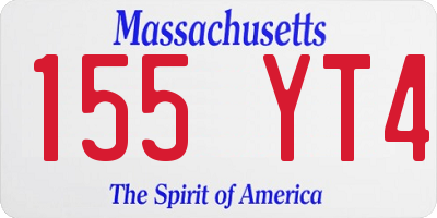 MA license plate 155YT4