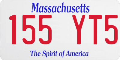 MA license plate 155YT5