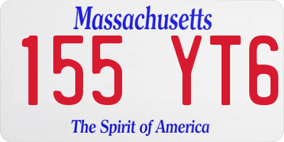 MA license plate 155YT6