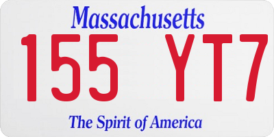 MA license plate 155YT7