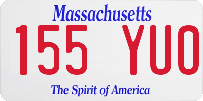 MA license plate 155YU0