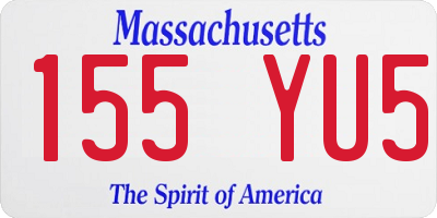 MA license plate 155YU5