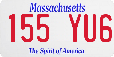 MA license plate 155YU6