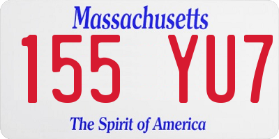 MA license plate 155YU7