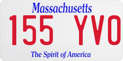 MA license plate 155YV0