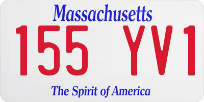 MA license plate 155YV1