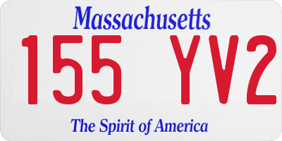 MA license plate 155YV2