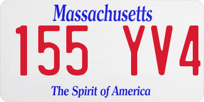MA license plate 155YV4